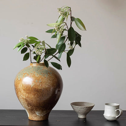 Amber Earth Glaserad Vas